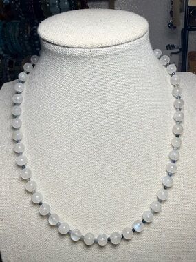 Blue Flash Moonstone Necklace with Kyanite 16”
